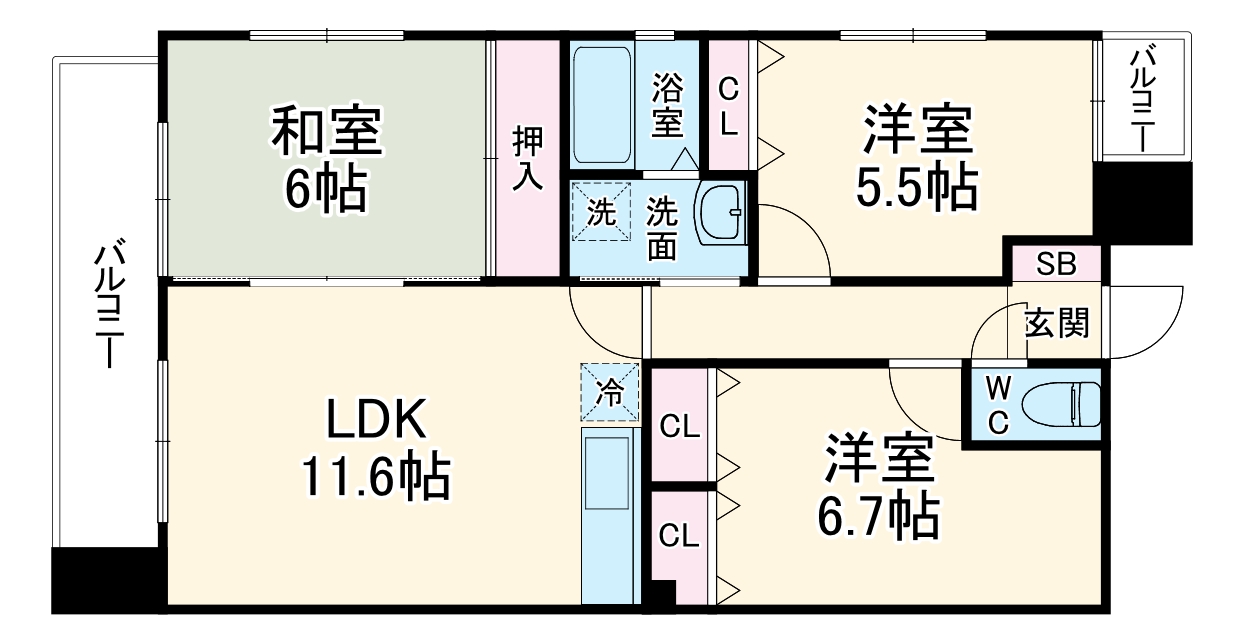 カーサシーガル弐番館の間取り