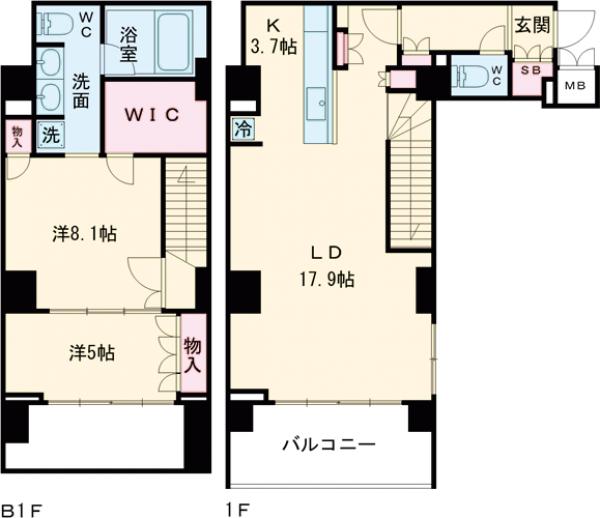 レジディア白金高輪の間取り