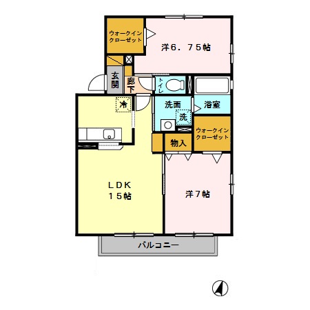 ハーヴェストヒルズ Dの間取り