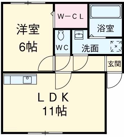 シャトーリーフAの間取り
