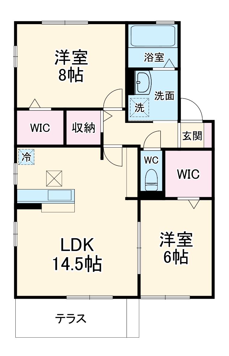 サンテラスガーデンEの間取り