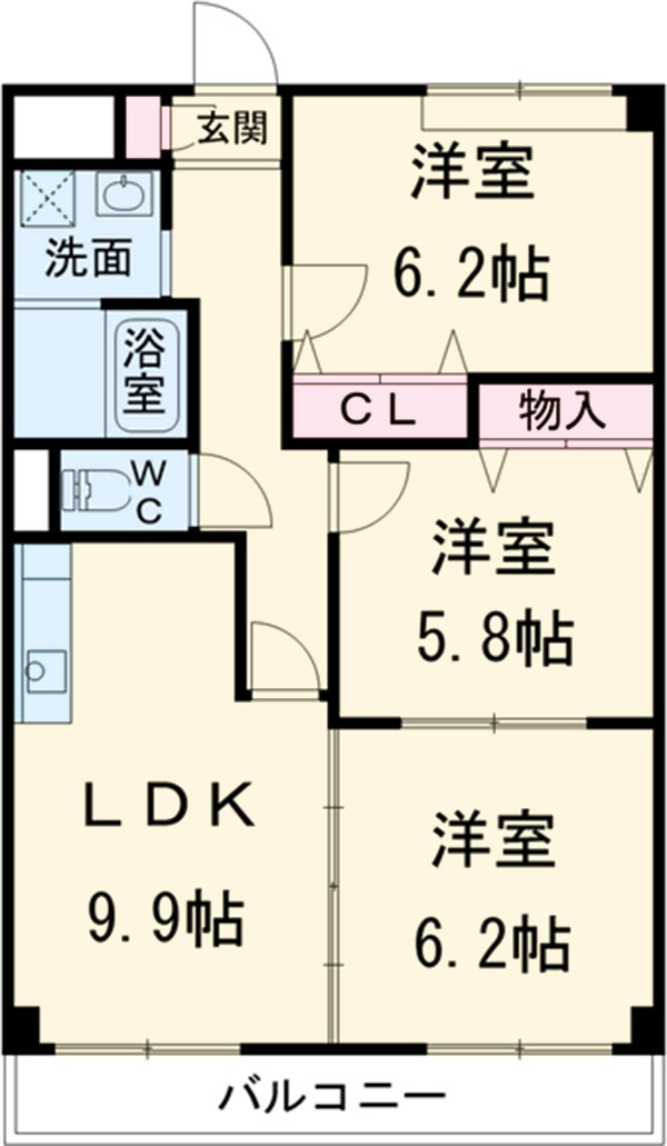 ベルカーサ東山台Ⅰの間取り