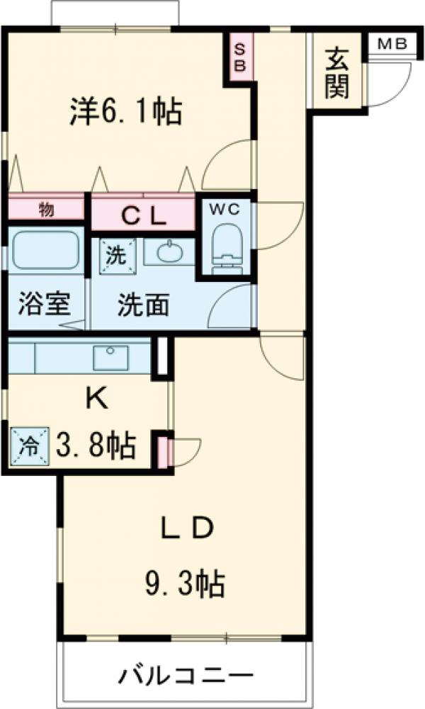 洗足第2マンションの間取り