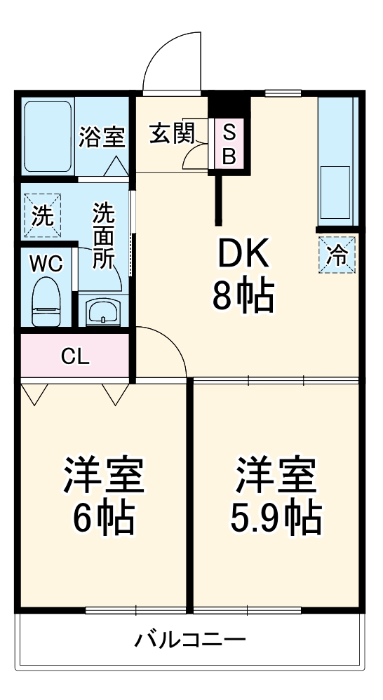 ライオンズ左右木の間取り