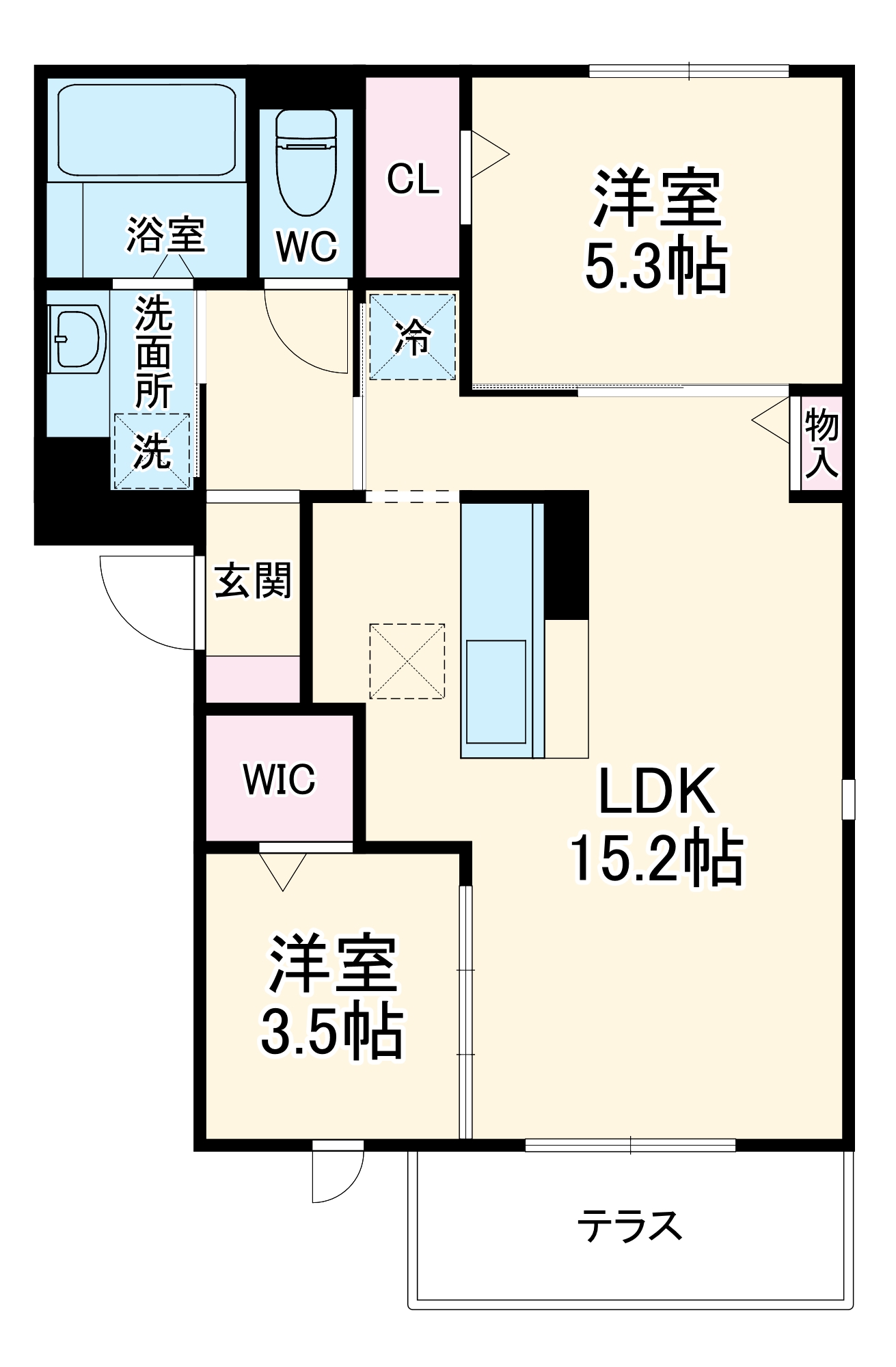 フルール B棟の間取り