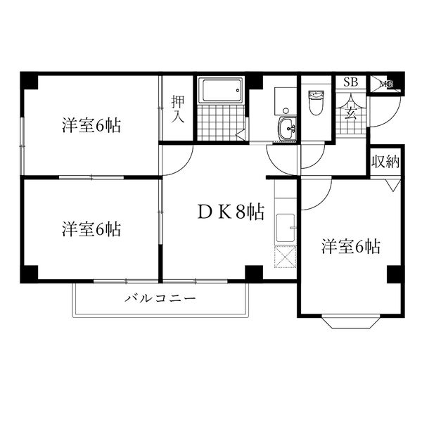 ミキハイツAの間取り