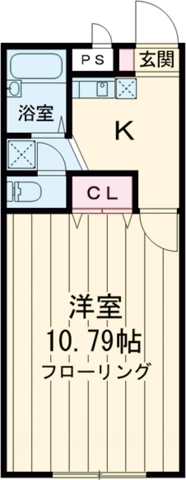 アムール中原・201号室の間取り