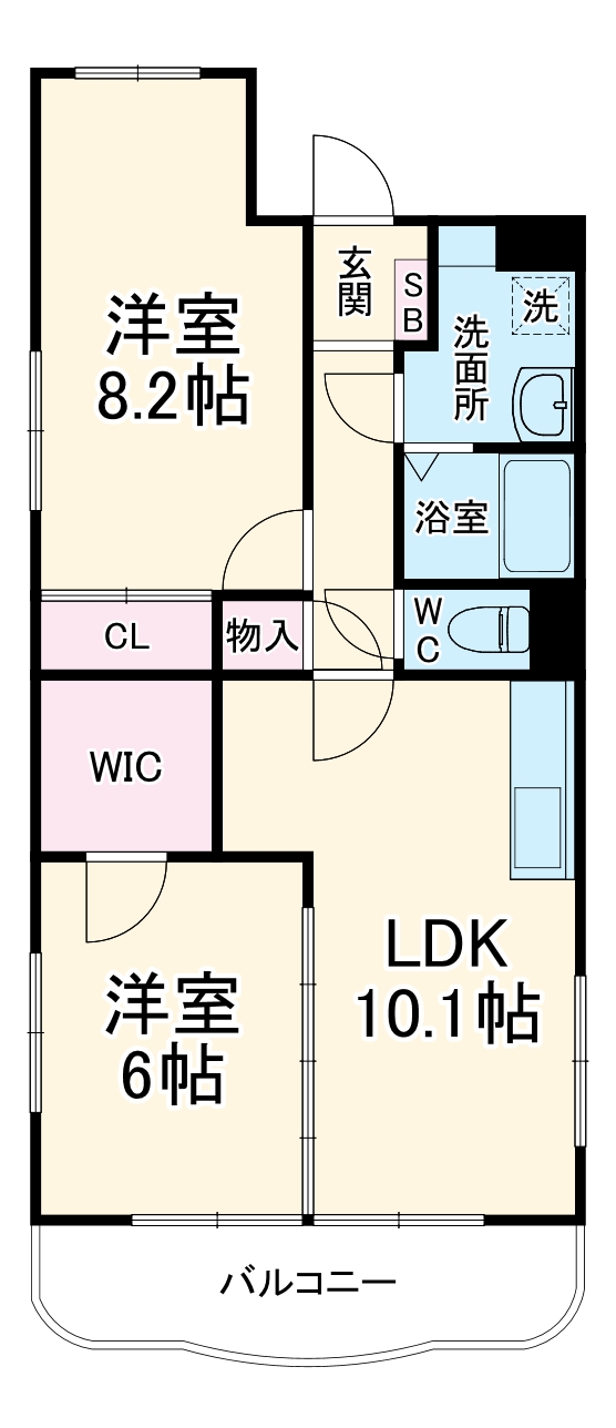 ソシアリバーシティーの間取り