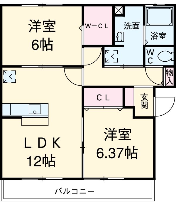 サザンクロス Aの間取り
