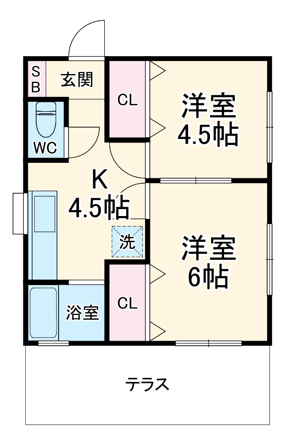 興松貸家の間取り