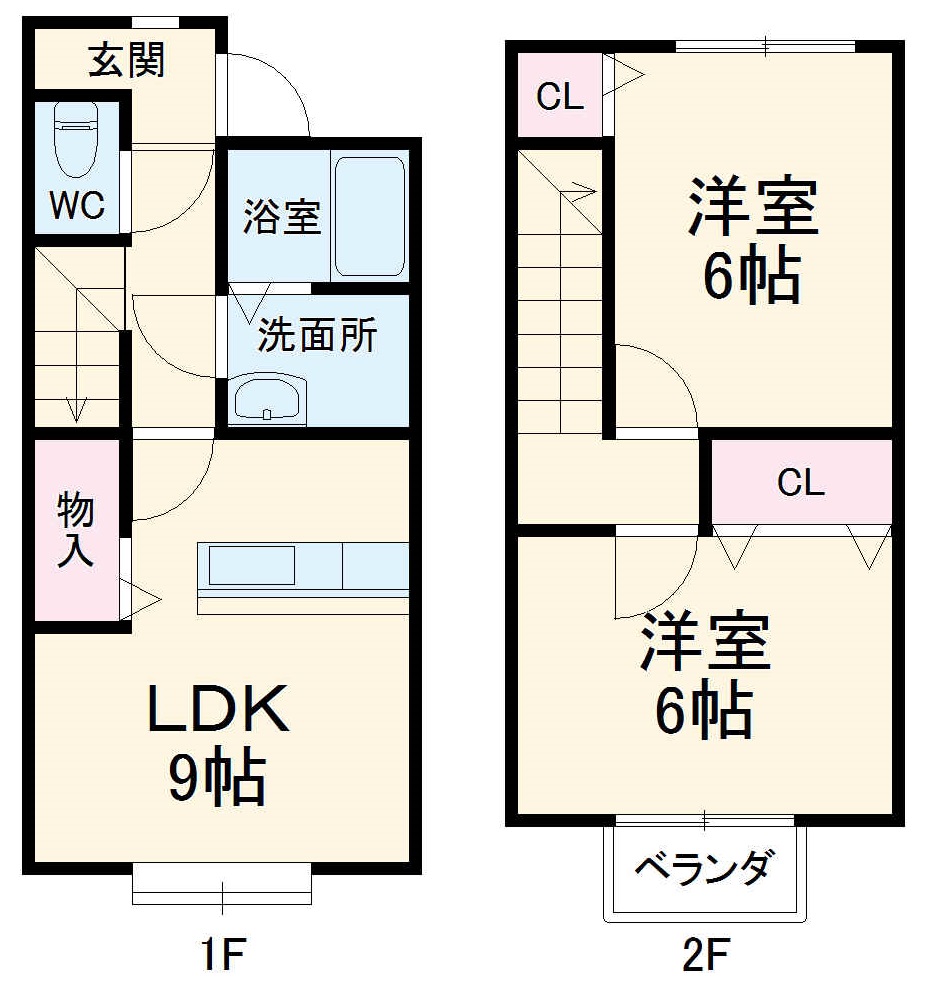 ぬいやハイツⅢの間取り