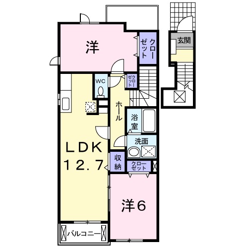 ベルプロムナードAの間取り