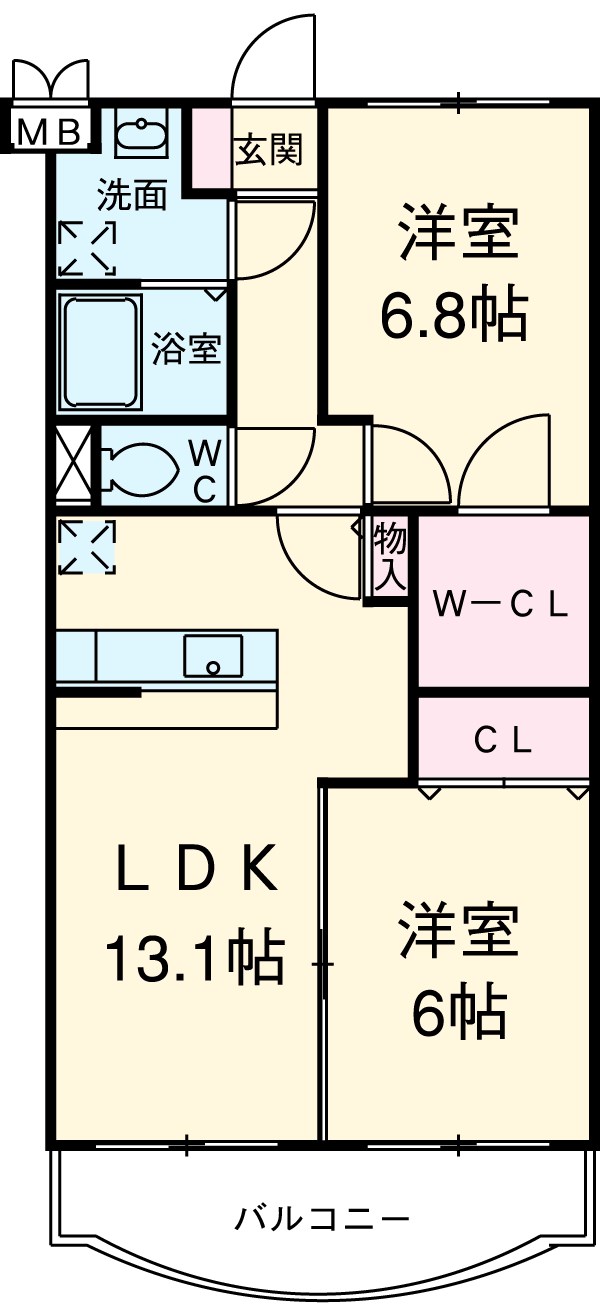 ベルフラワー弐番館の間取り