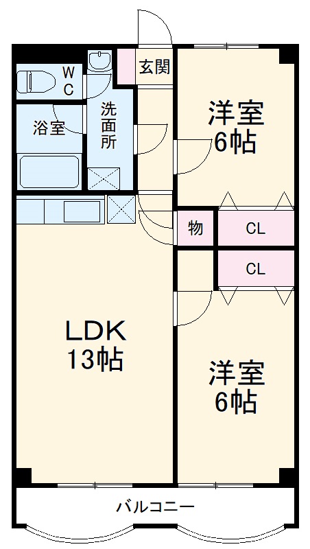 シモヒライハイツの間取り