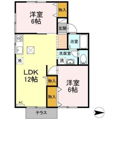 ビューラ東Ⅱの間取り