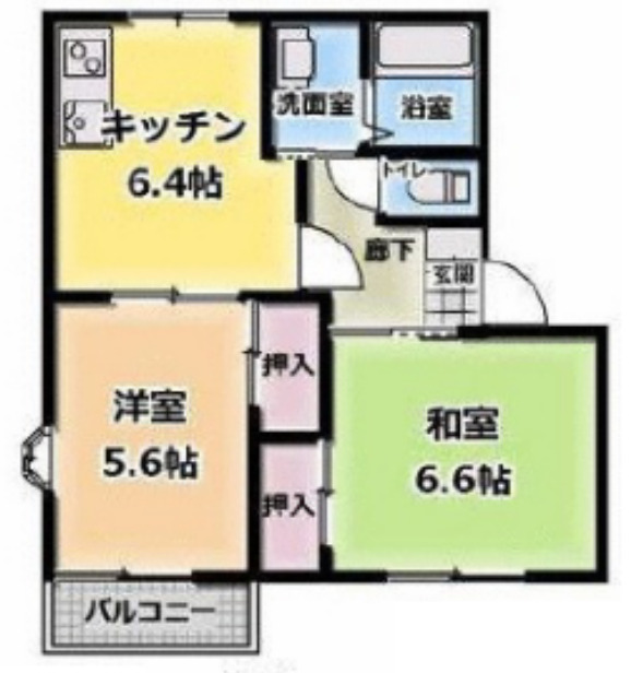 フレグランス岸Aの間取り