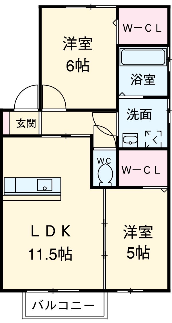 サンハイツ雅 B棟の間取り