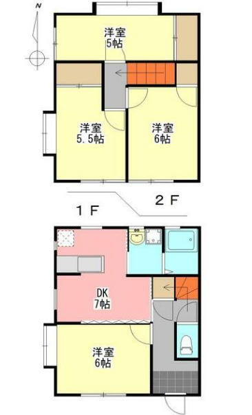 三和町の完工年月(1999年10月)築の賃貸一戸建ての間取り