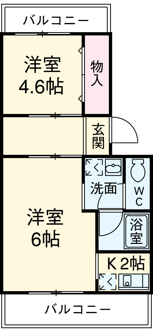 南裏ハイツの間取り