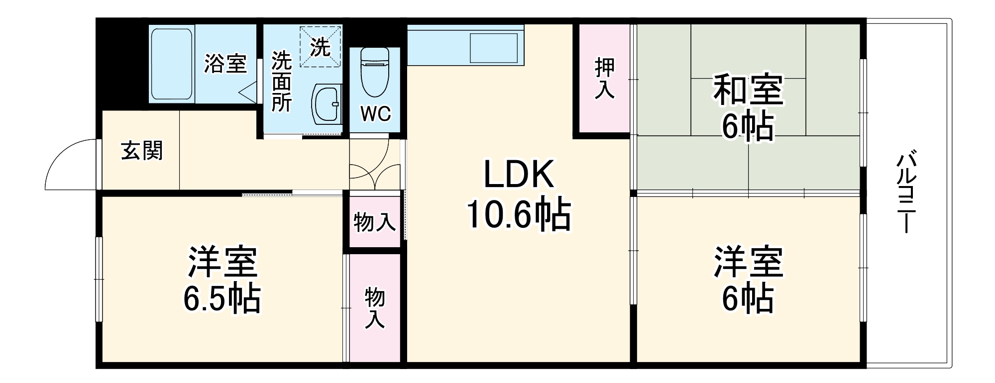 本宮ハイツ山田の間取り