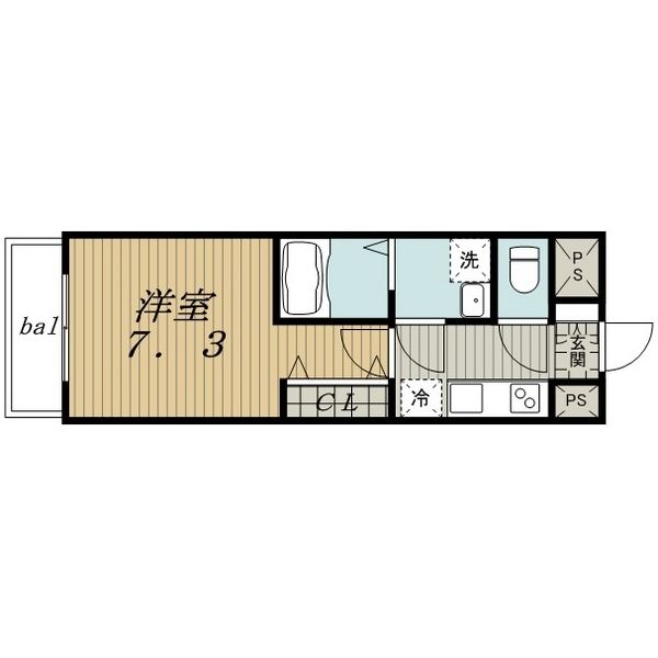 古新町の完工年月(2008年3月)築の賃貸マンションの間取り