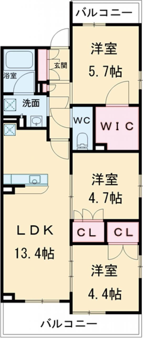 シャンピアグランデ深沢・212号室の間取り