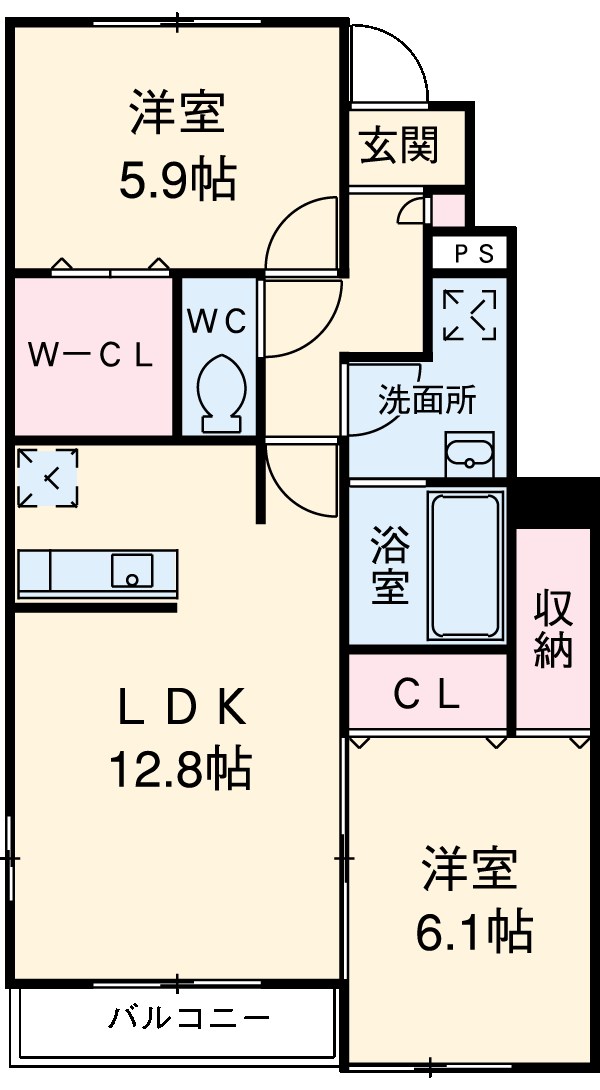 リーブル 広田の間取り