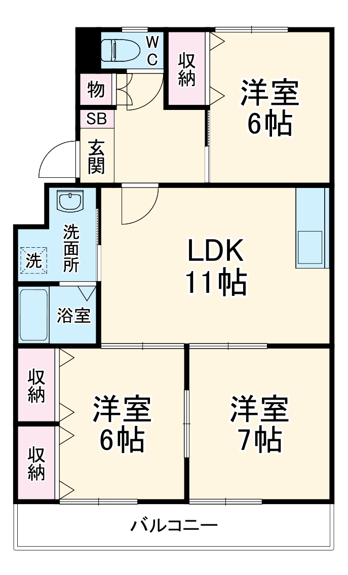 パークサイド・カワセの間取り