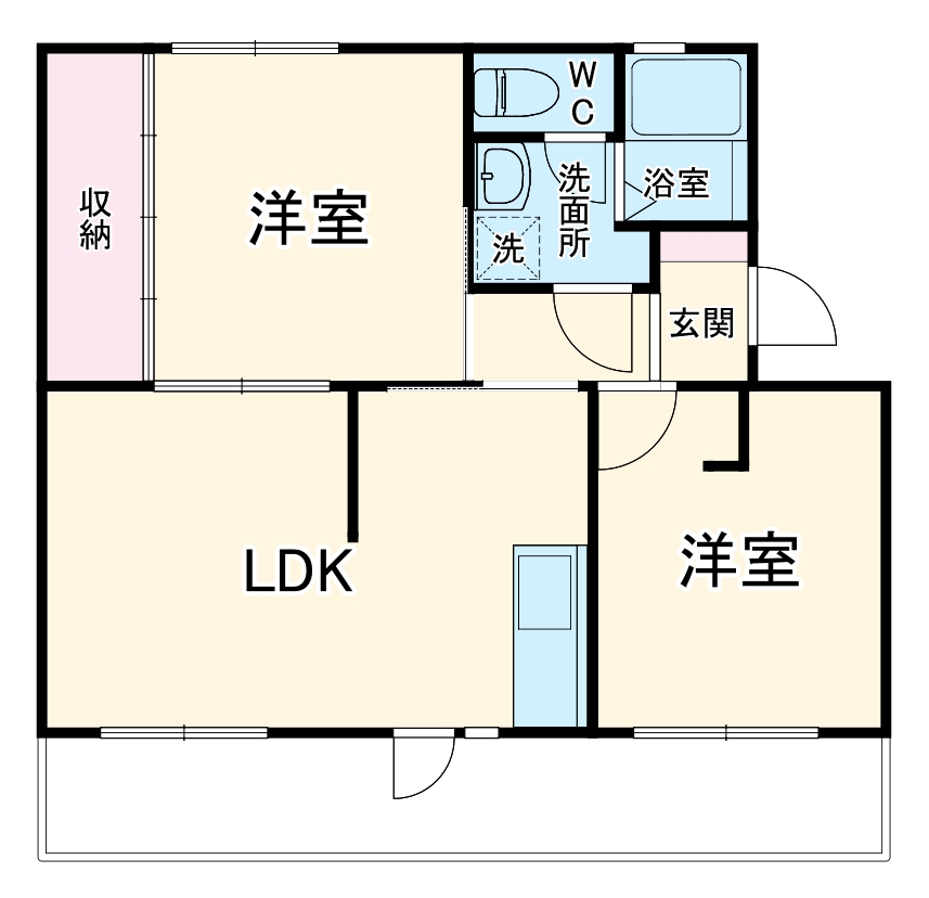 関田農住団地コーポ旭の間取り