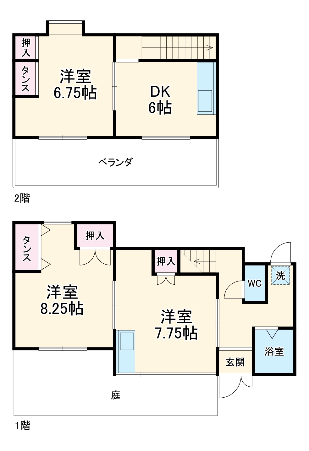 町屋町末廣貸家の間取り