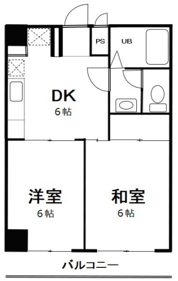多摩川の完工年月(1987年3月)築の賃貸マンションの間取り