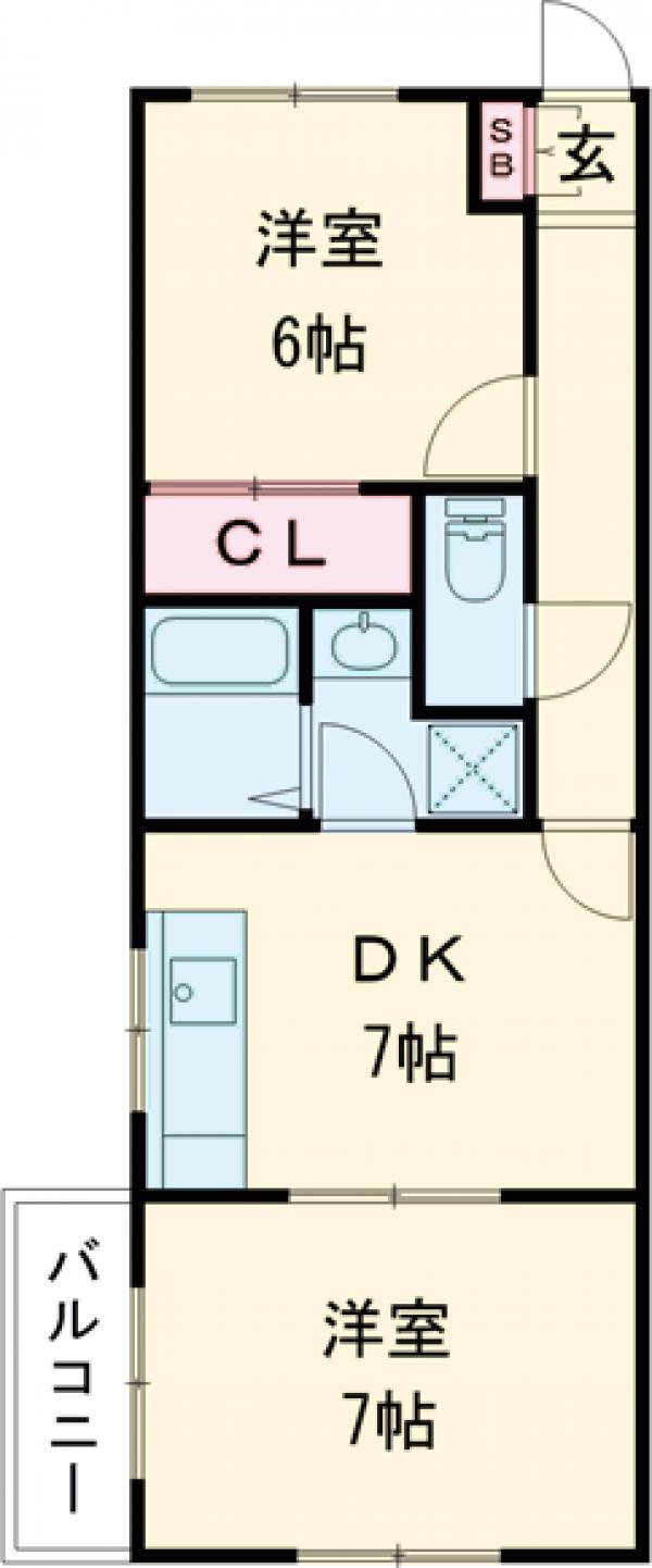 グランブルーB棟の間取り