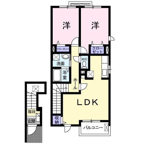 Ｐａｓｓ乙女Ⅴ・02030号室の間取り