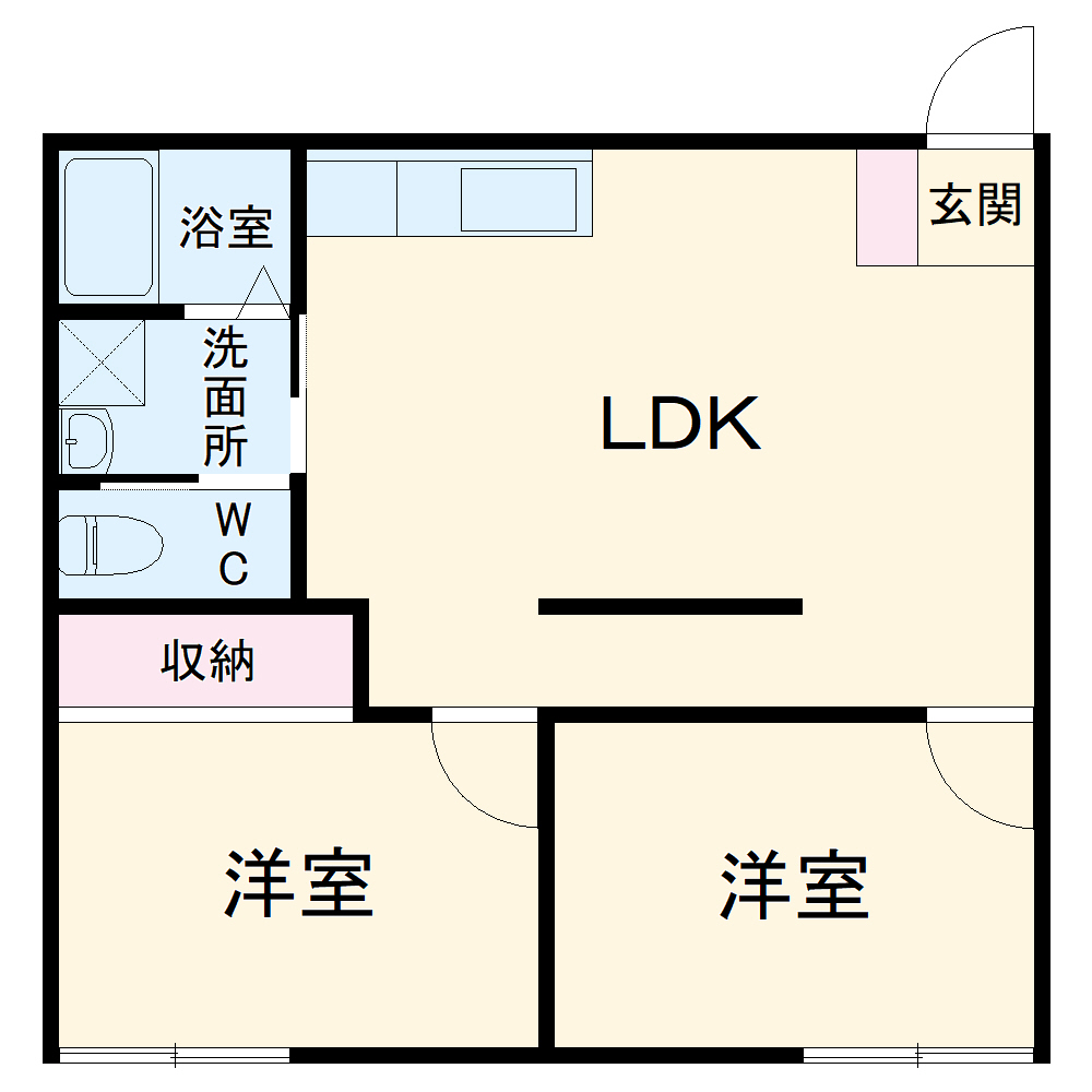中峠ハイツB1棟の間取り