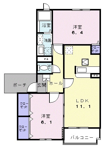 ユンヌバーグBの間取り