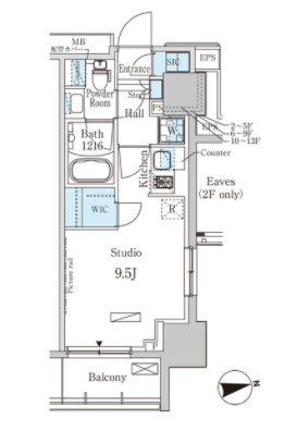パークアクシス赤塚・1013号室の間取り