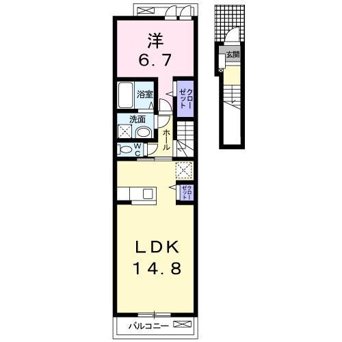 セカンドフルールKASHIMAの間取り