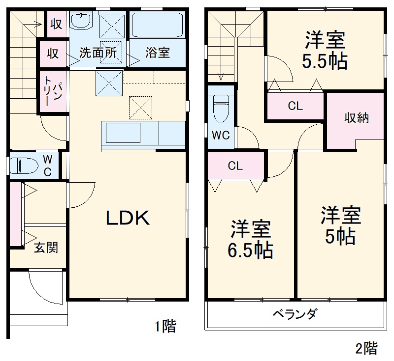 ラ・ファミーユ四日市城東Ⅱの間取り