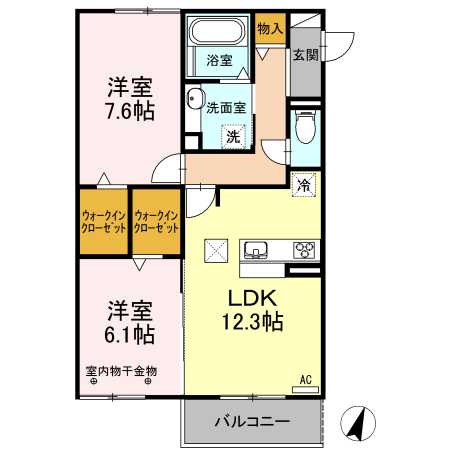 クレール B棟の間取り