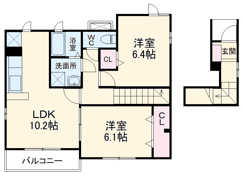 渋沢の完工年月(2007年9月)築の賃貸アパートの間取り