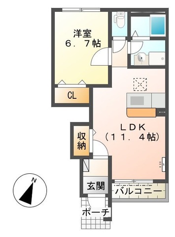 モルトベーネⅠの間取り