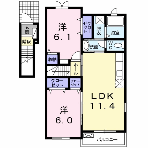 ヴィラ・フォレストBの間取り