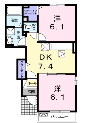 ベルグランドヴィラBの間取り