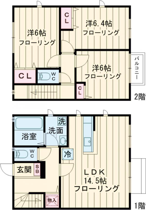 ソフィアテラス・A-2号室の間取り
