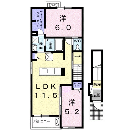 シャルマンコート太田 Kの間取り