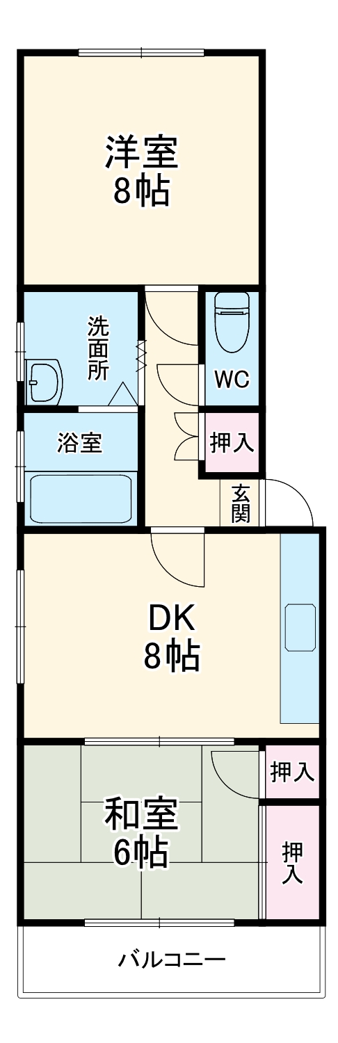 第2サンハイツ戸崎の間取り