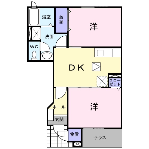アビタシオン渡Bの間取り