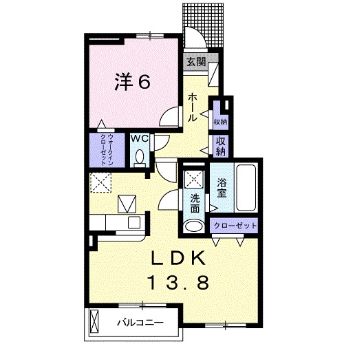 エチカ森岡 Aの間取り
