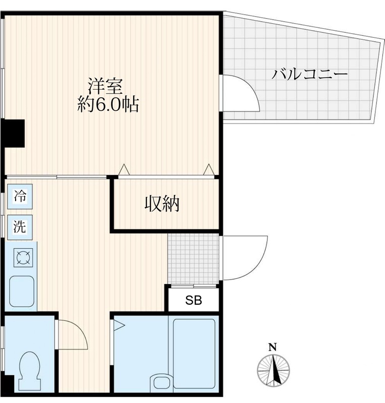 202号室の間取り