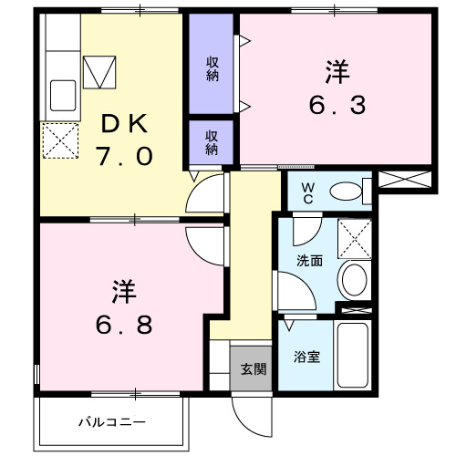 ヴィラ 桜Bの間取り